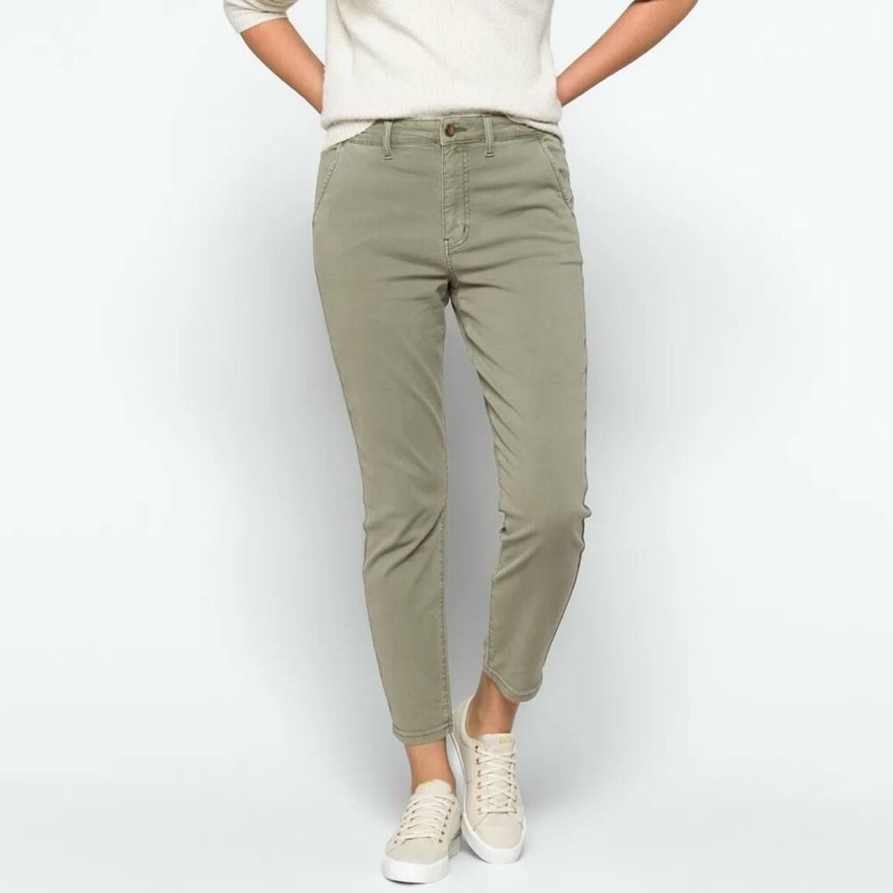 Cosmic Blue Love High Rise‎ Straight Leg Serena Cropped Pants Green Size 27